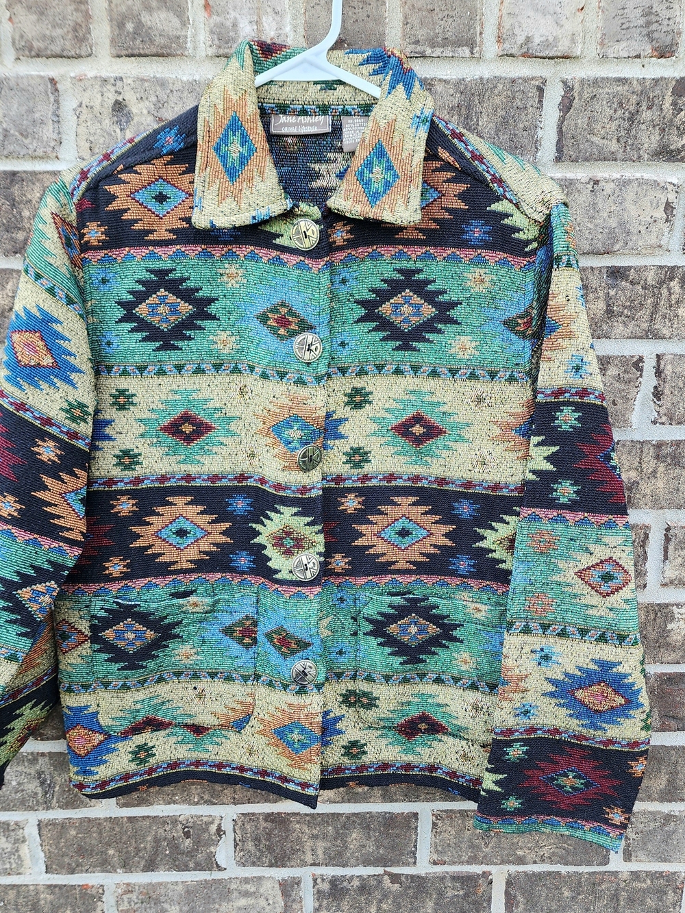 Vtg Tapestry Southwestern Pattern Button-Up Jacket
